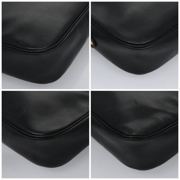 Christian Dior Shoulder Bag Leather Black Gold Auth bs21873 - Picture 14 of 14